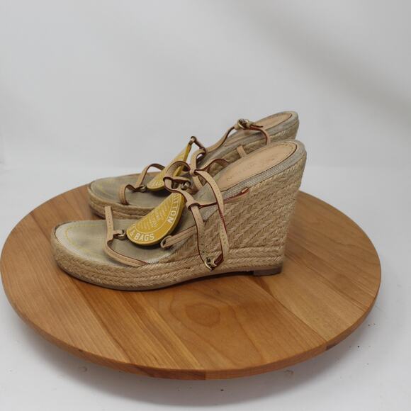 Vintage Louis Vuitton Espadrille Womens 7.5 Wedge Sandals Trunks Bags Collection - Picture 4 of 9